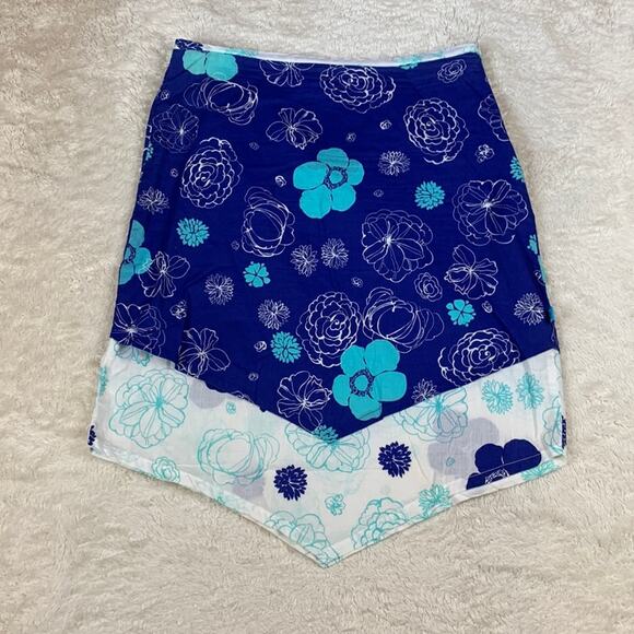 Vintage 90s Billabong floral cotton v hem midi skirt, size 9 - Picture 3 of 10